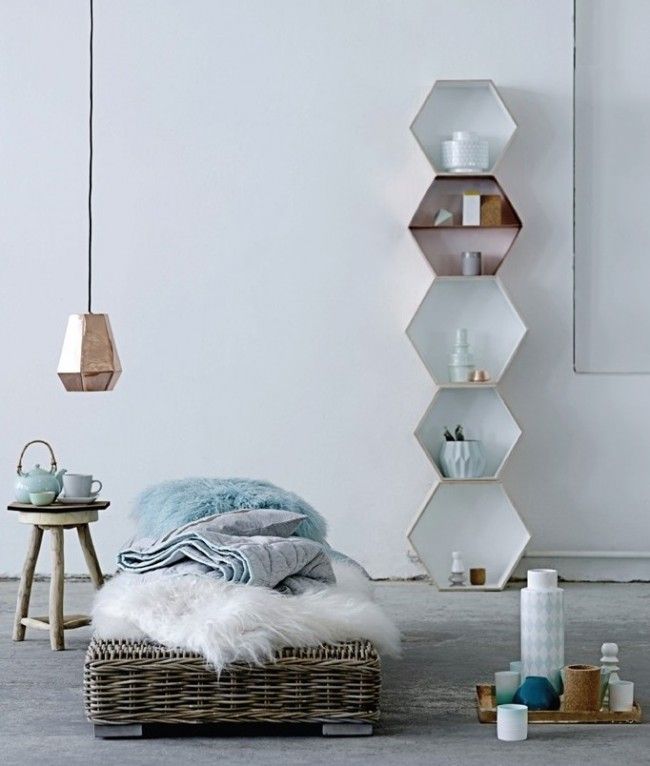 estante hexagonal decoracion