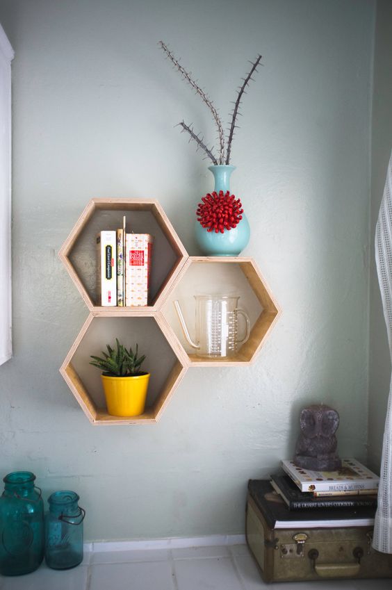 estanteria hexagonal decoracion