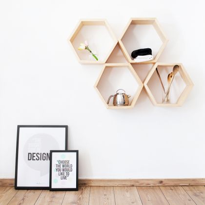estanteria hexagonal decoracion
