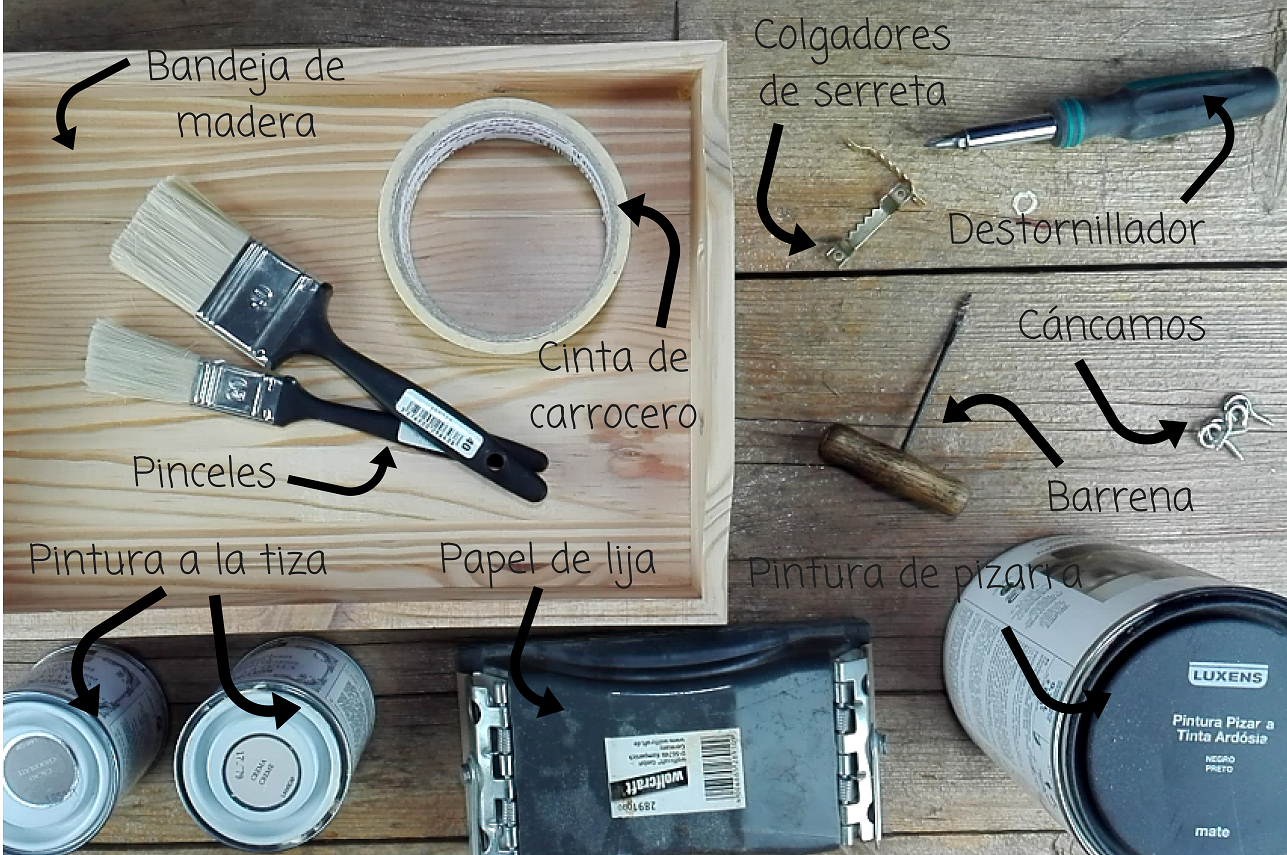 bandeja colgador de madera