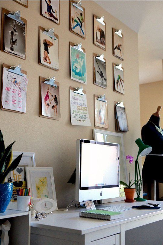 decoracion con clipboards madera