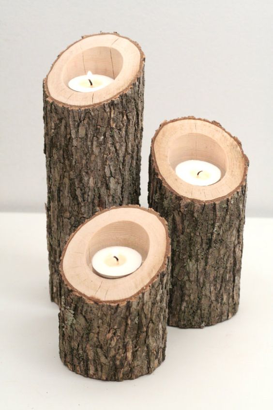 decorar con troncos
