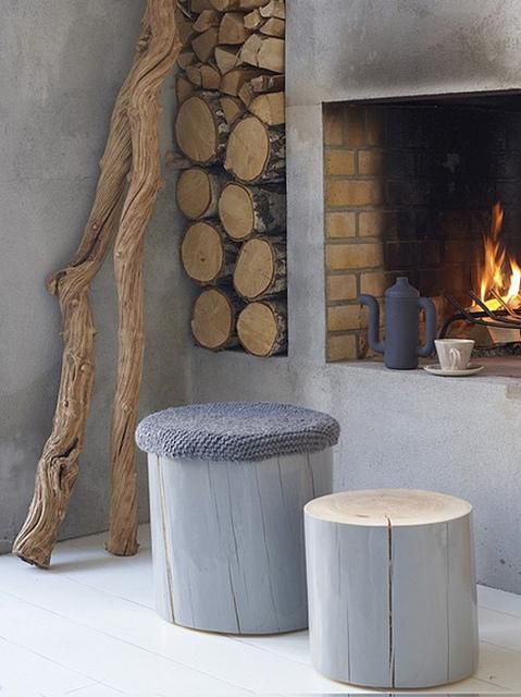 decorar con troncos