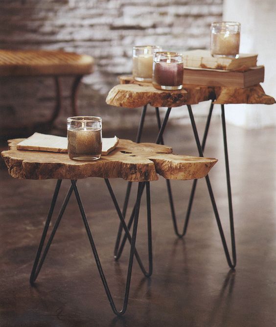decorar con troncos