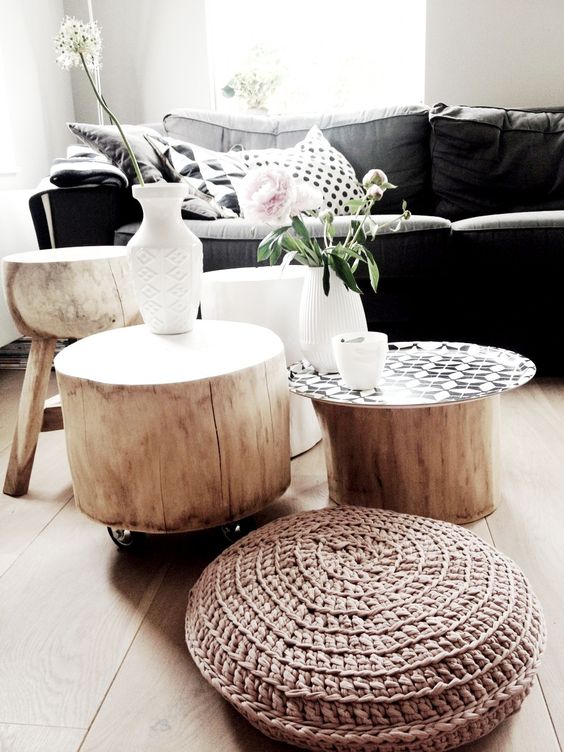 decorar con troncos