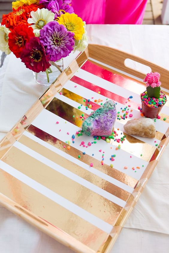 decorar bandejas con washi tape