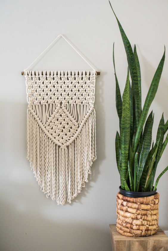 macrame y madera