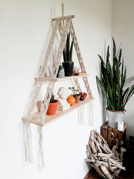 macrame y madera