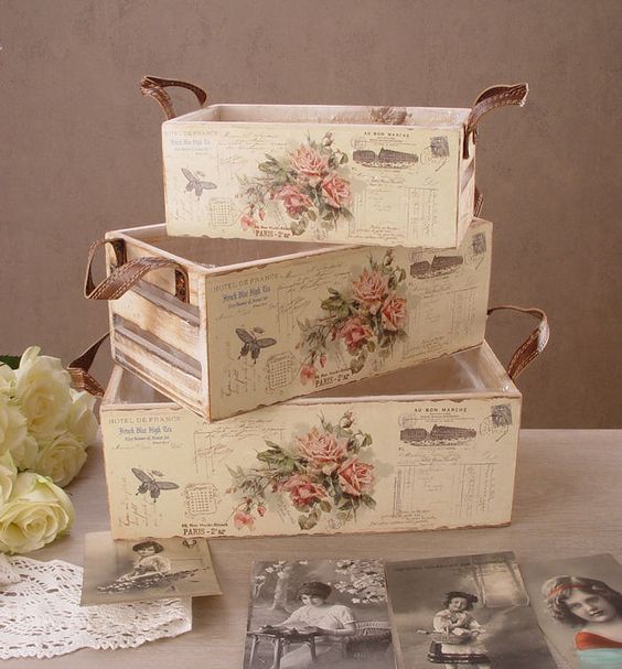 Cómo decorar Cajas de Madera con papel Decoupage