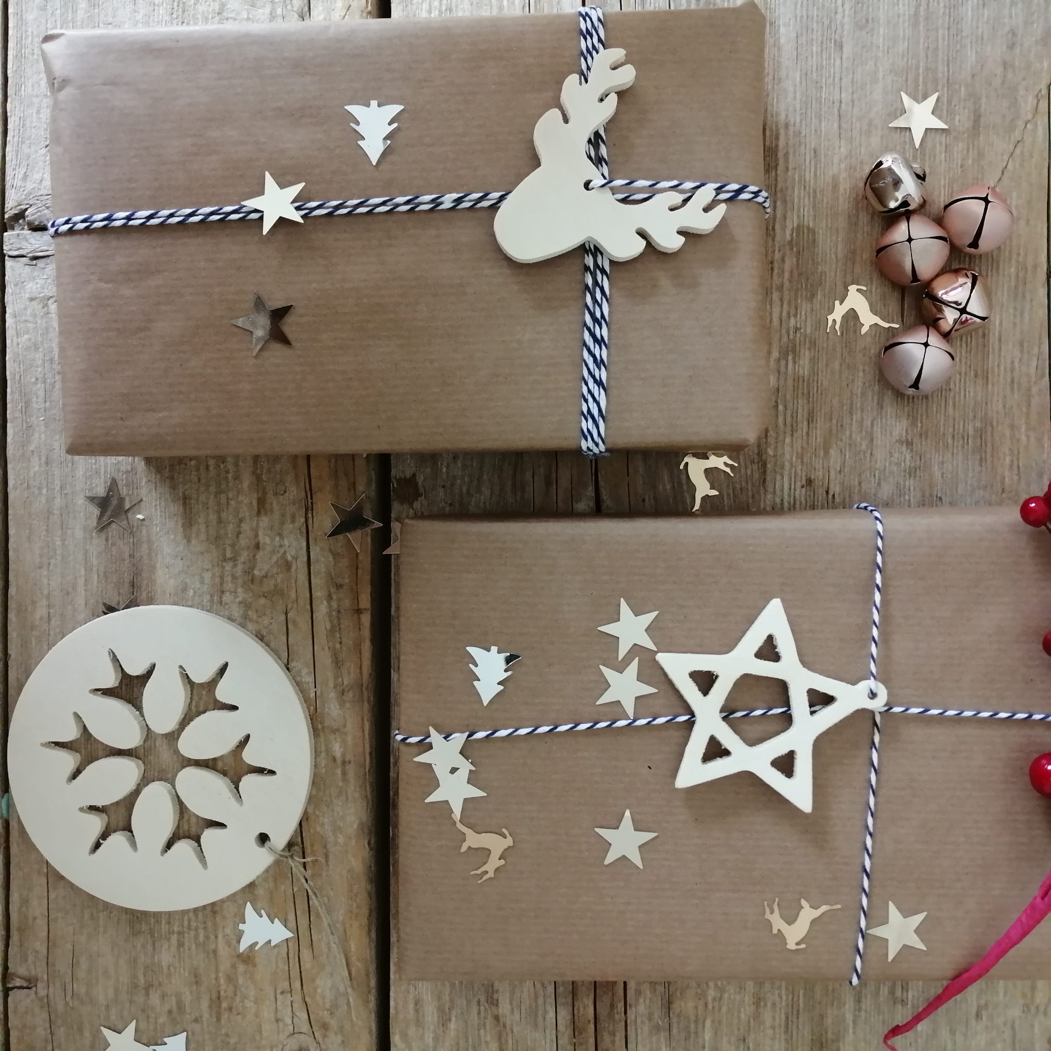 adornos de madera para navidad