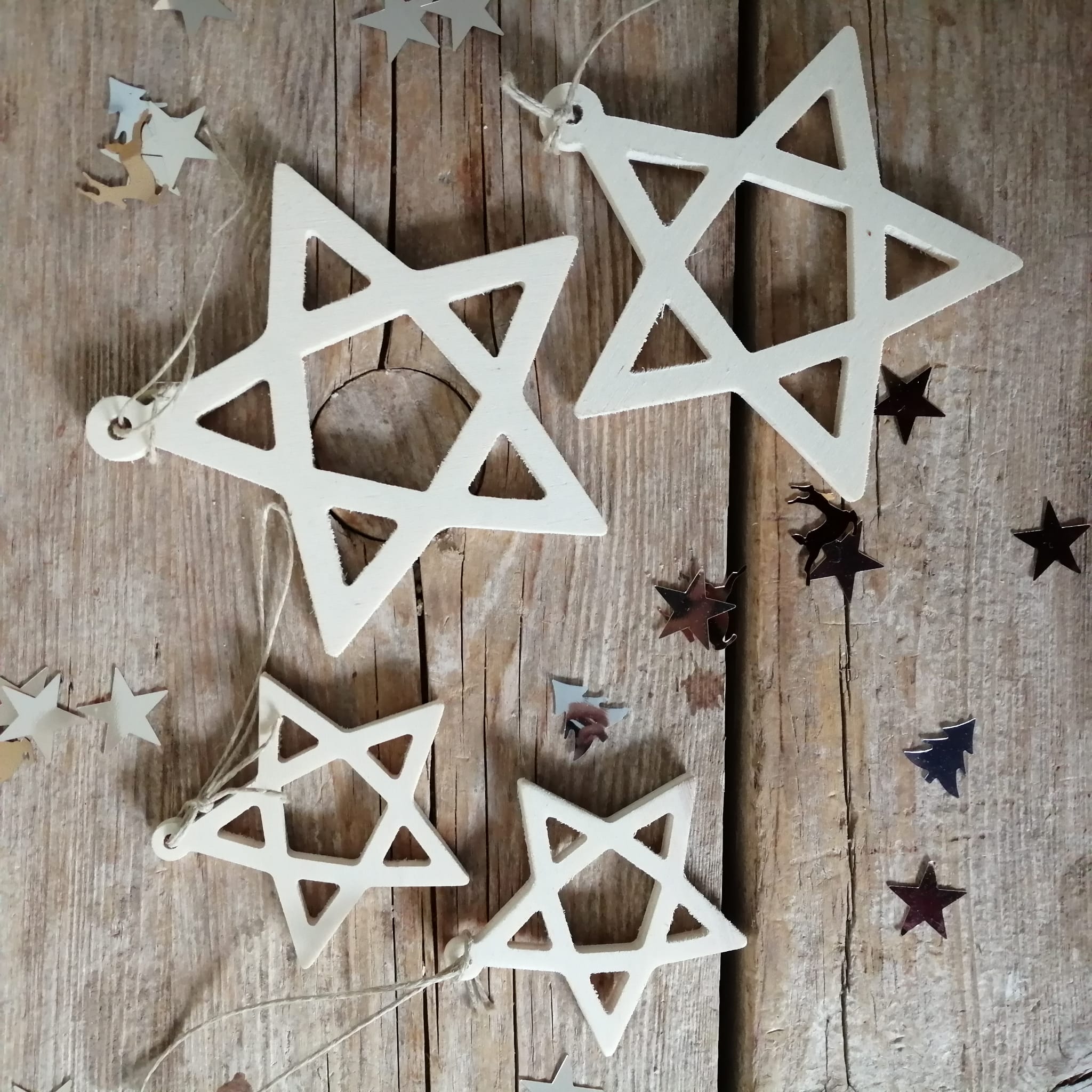Adornos Navidad estrella de madera