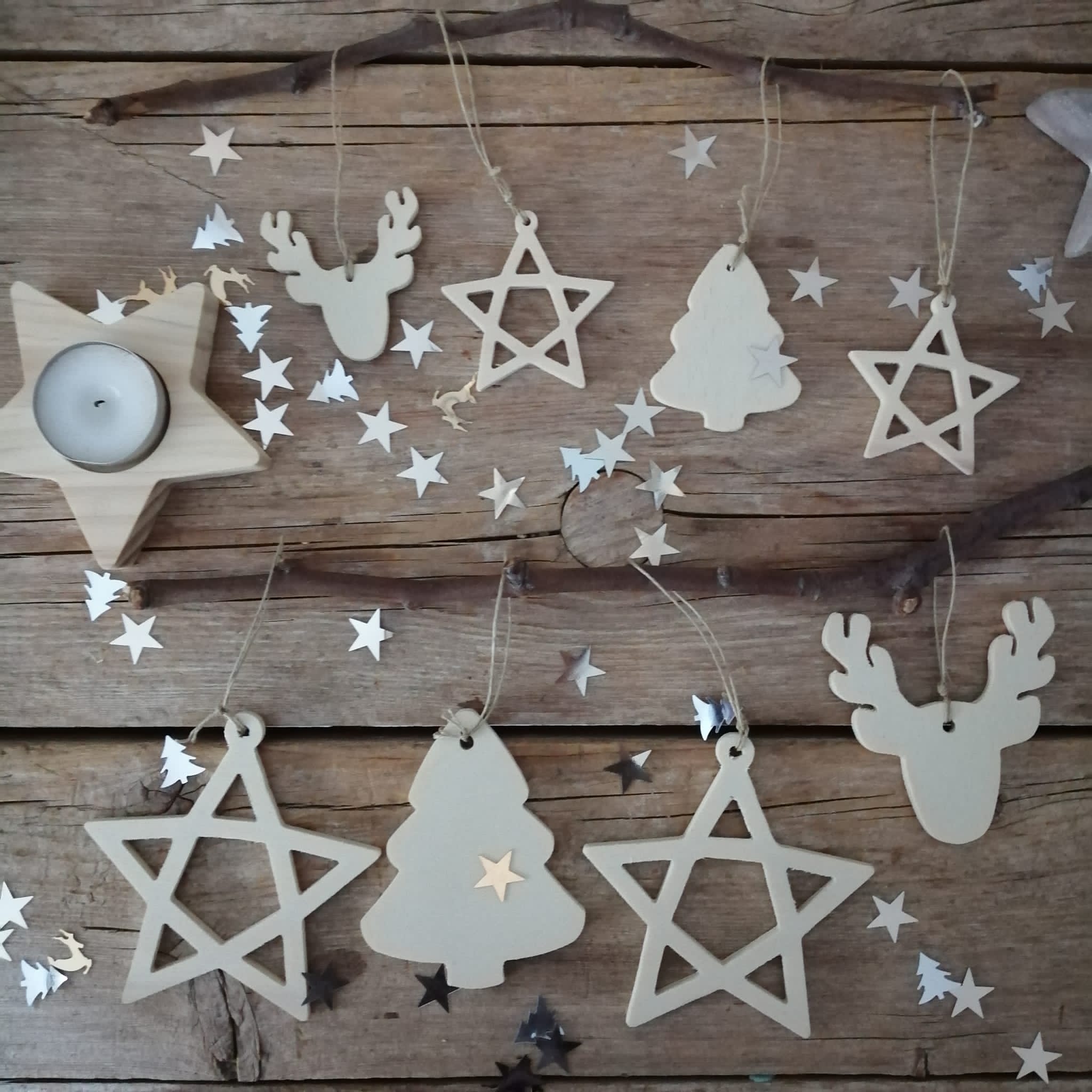Adornos Navidad de madera