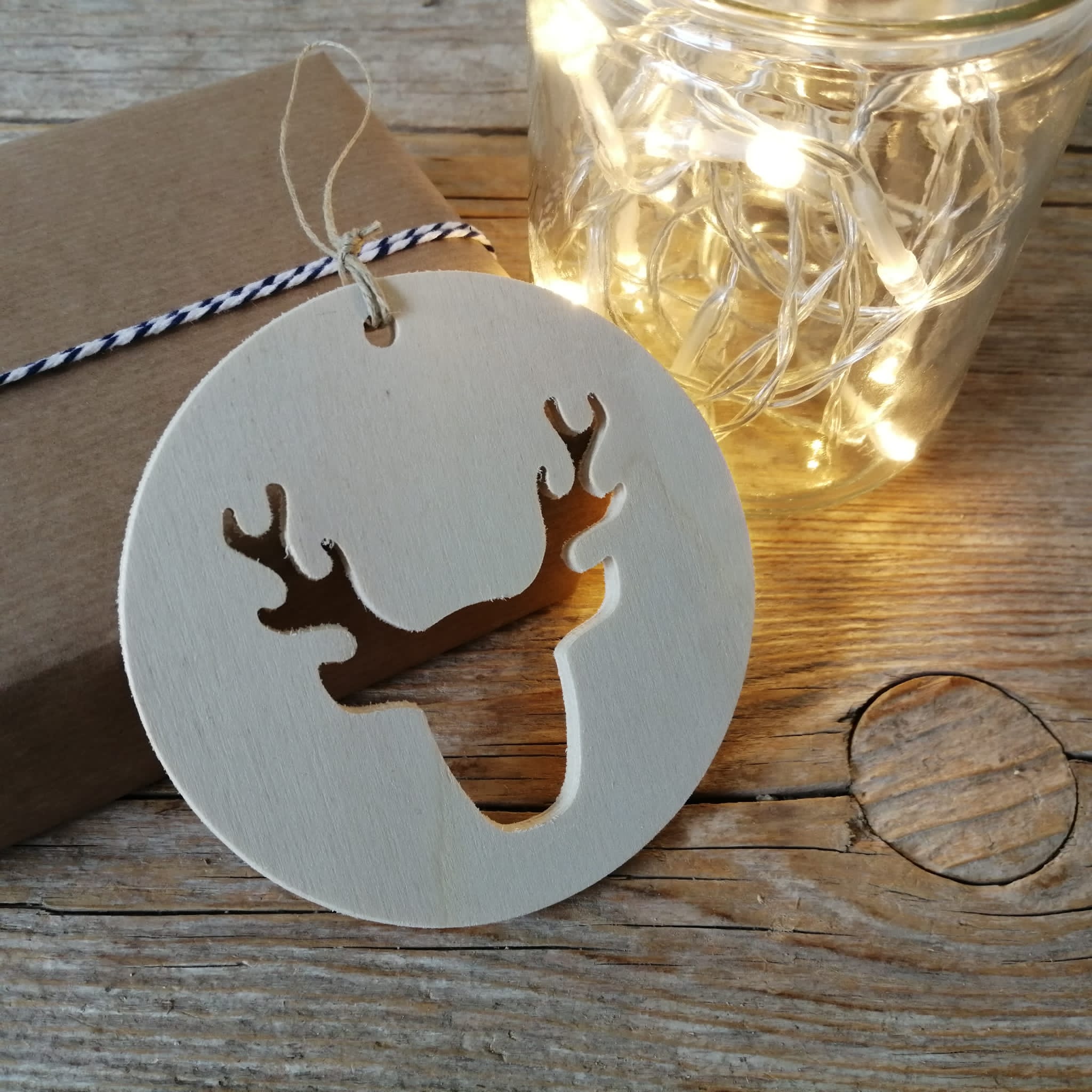 Bolas de madera adornos navidad