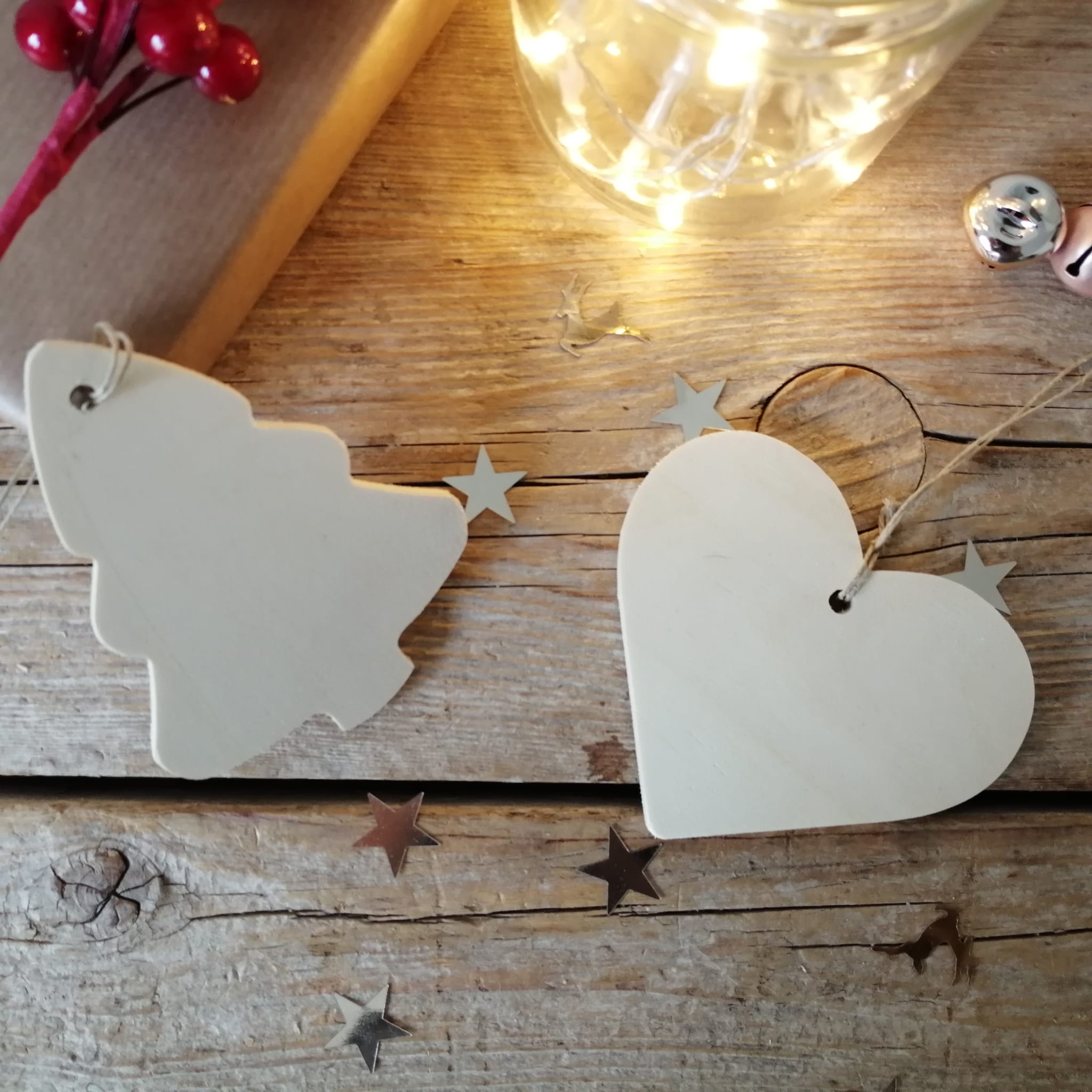 siluetas navideñas de madera