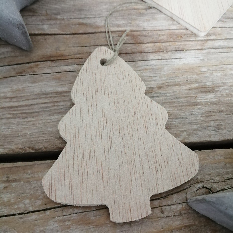 Adornos árbol Navidad - Figuras de madera (6 unidades)