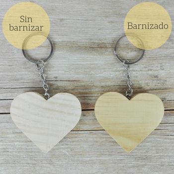 Corazón de madera llavero